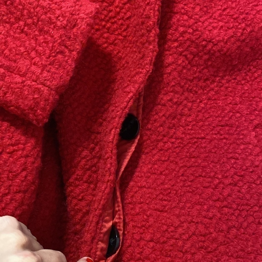 Lands End rose pink wool blend pocket hidden button coat jacket 10 - Picture 10 of 10